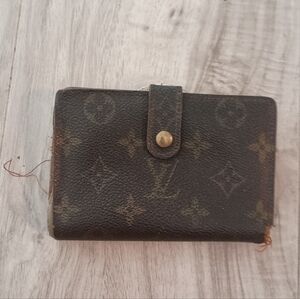 Louis Vuitton French Kiss Damier Ebene Wallet Brown Coated Canvas